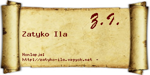 Zatyko Ila névjegykártya